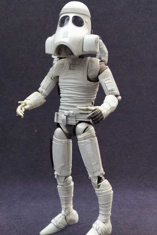 Prompt: 8 k high definition, 1 9 8 0 kenner style action figure, full body, highly detailed, space opera, science fiction, photorealistic