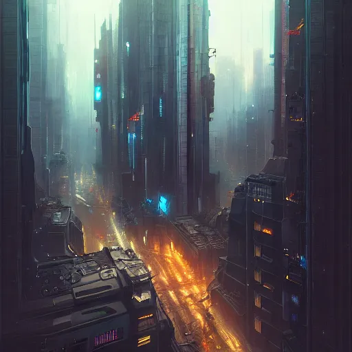 Image similar to a cyberpunk city, megastructures, complimentary contrast, dramatic lighting, gorgeous view, depth, painted by stanley lau, painted by greg rutkowski, painted by stanley artgerm, digital art, trending on artstation