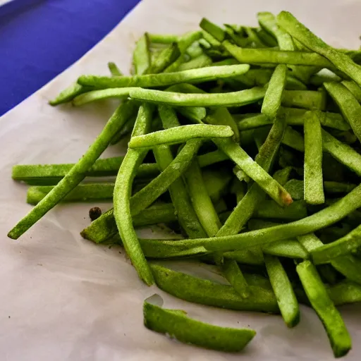 Prompt: green and blue fries