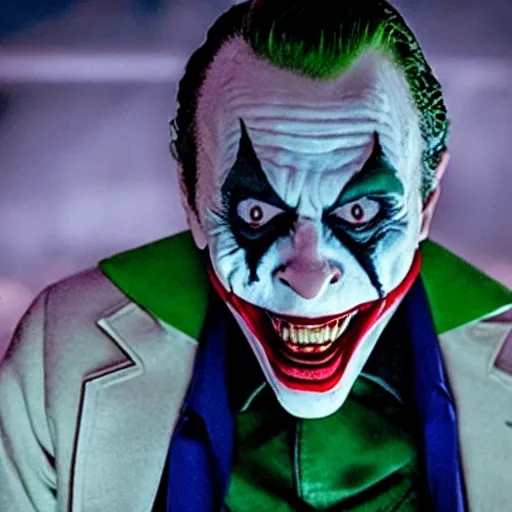 Image similar to film still of Jack Nicolson as joker in the new Joker movie