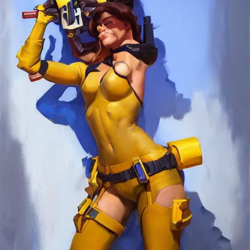 Prompt: greg manchess portrait painting of april o'neil as overwatch character, medium shot, asymmetrical, profile picture, organic painting, sunny day, matte painting, bold shapes, hard edges, street art, trending on artstation, by huang guangjian and gil elvgren and sachin teng