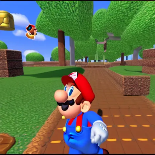 Prompt: gameplay footage of super mario 6 4 multiplayer on window 3. 1