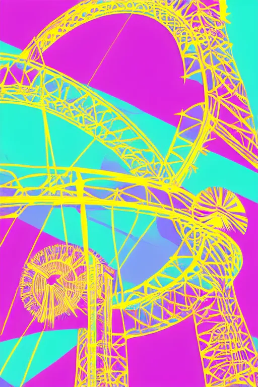 Prompt: minimalist boho style art of colorful london eye, illustration, vector art