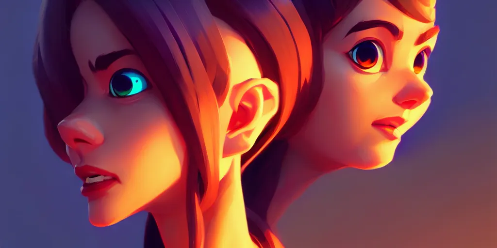 Image similar to low angle portrait of tiazinha, tepainting concept Blizzard pixar maya engine on stylized background splash comics global illumination lighting artstation lois van baarle, ilya kuvshinov, rossdraws