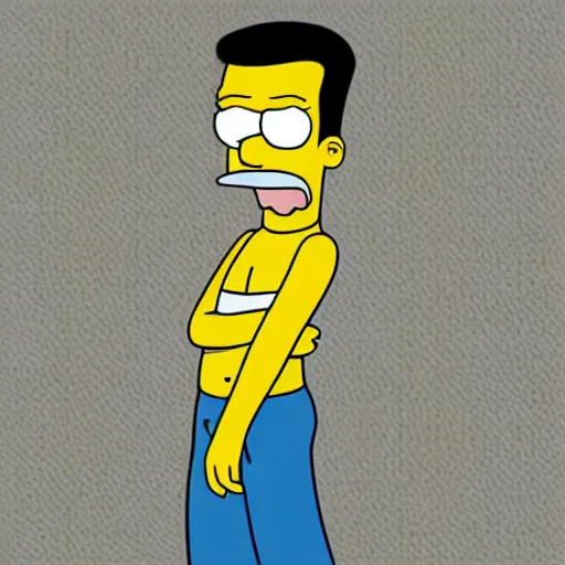 Image similar to chinese boy with buzz cut, simpsons style