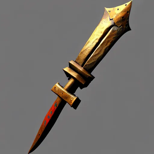 Image similar to Polearm, pike, 3D render, fantasy weapon