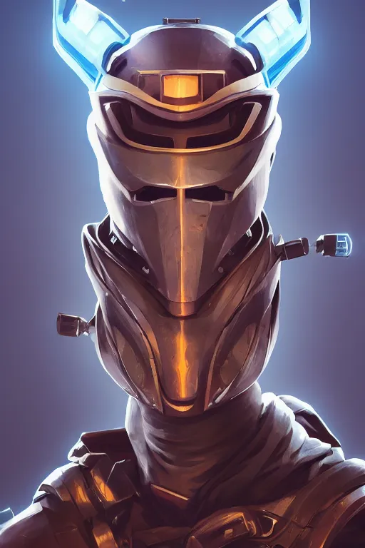 Image similar to epic mask helmet robot ninja portrait stylized as fornite style game design fanart by concept artist gervasio canda, behance hd by jesper ejsing, by rhads, makoto shinkai and lois van baarle, ilya kuvshinov, rossdraws global illumination radiating a glowing aura global illumination ray tracing hdr render in unreal engine 5