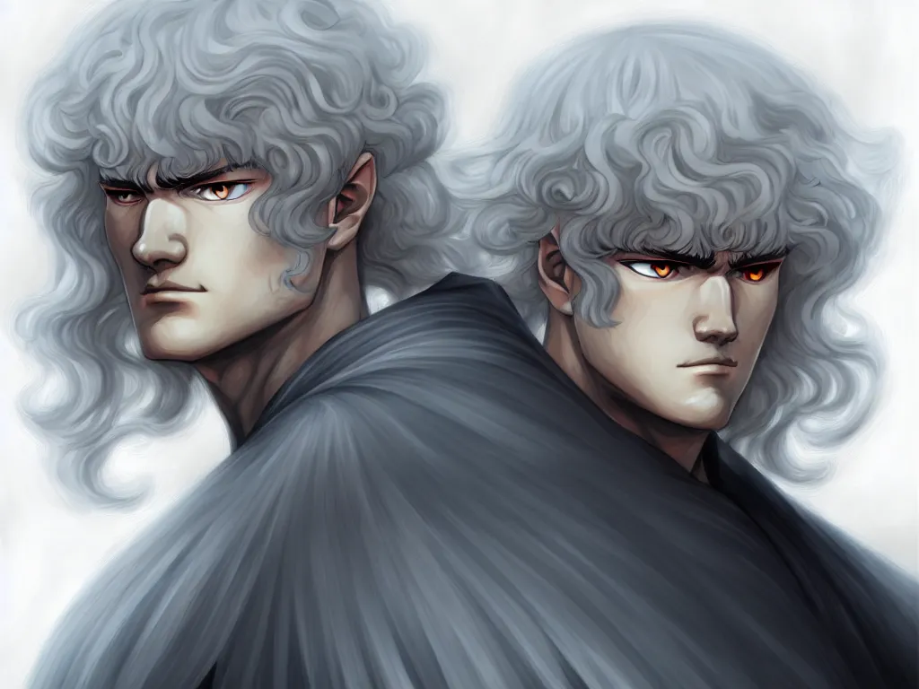 Prompt: portrait of griffith from berserk manga, highly detailed, digital painting, artstation, concept art, smooth and sharp focus