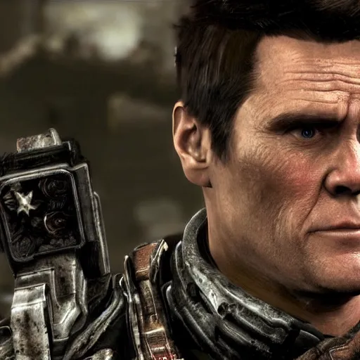 Image similar to Jim Carrey in Gears of War, HD