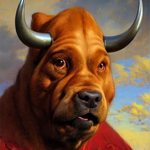 Prompt: a portrait of a bull dogman canine star trek captain. highly detailed painting by gaston bussiere, craig mullins, j. c. leyendecker, furry
