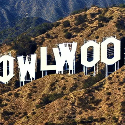 Prompt: The Hollywood sign, but the letters spell STABLEAI