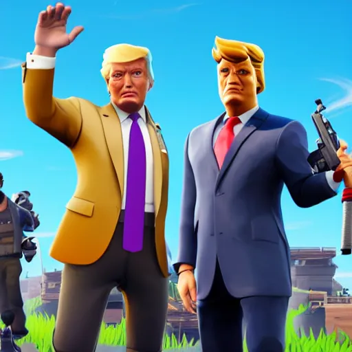 Prompt: donald trump in fortnite