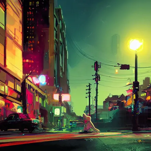 Image similar to a star is born by james gilleard and liam wong and jeremy mann, extra wide angle