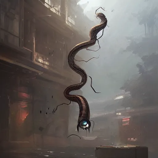 Prompt: 🤖Ekans ,Greg rutkowski, Trending artstation, cinematográfica, digital Art