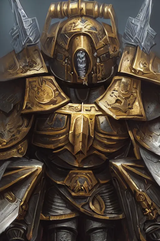 Image similar to armor portrait heros warhammer 4 0 k horus heresy fanart - the primarchs emperor by johannes helgeson animated with vfx concept artist & illustrator global illumination ray tracing hdr fanart arstation zbrush central hardmesh 8 k octane renderer comics stylized