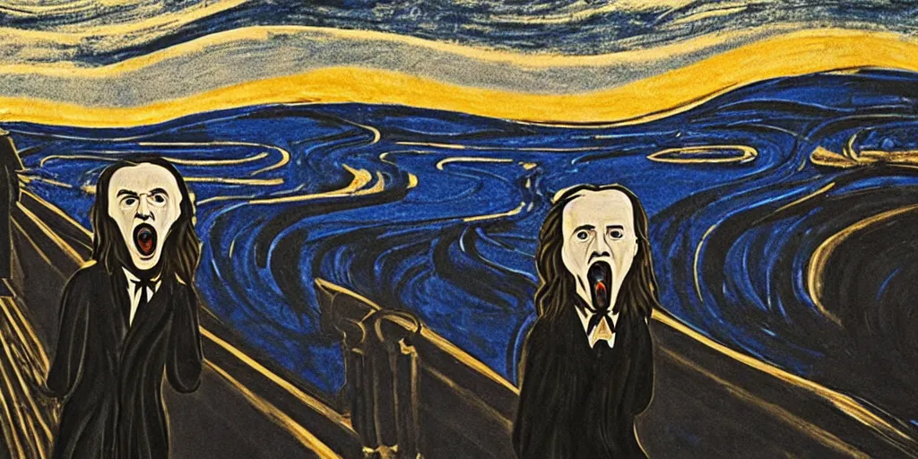 Image similar to john snow in the the scream painting