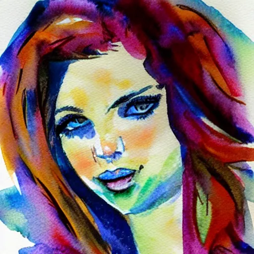 Image similar to pretty girl, water color,