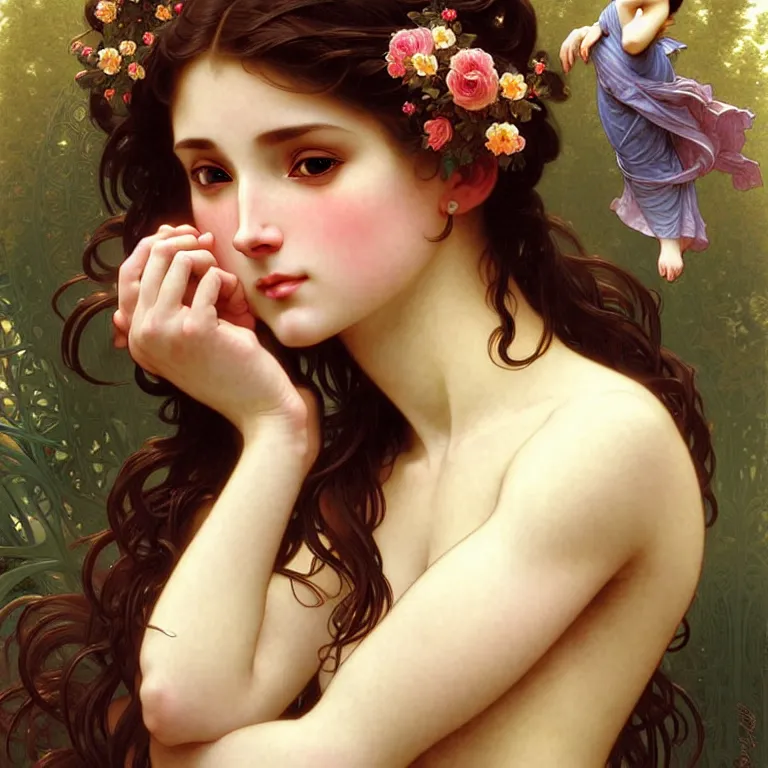 Image similar to epic professional digital art of sweet wonderful eyes, accent lighting, painted, intricate, detailed, cheery, fun, effervescent, sharp focus, illustration, art by artgerm and greg rutkowski and alphonse mucha and william - adolphe bouguereau, epic, stunning, gorgeous, much wow, much detail, cinematic, masterpiece.