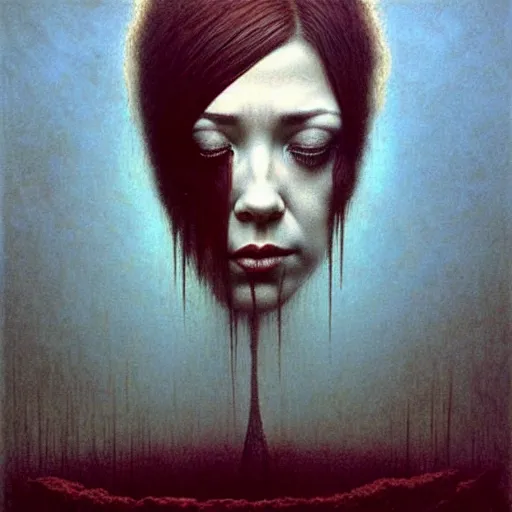 Image similar to alyson hannigan with short hairs by beksinski