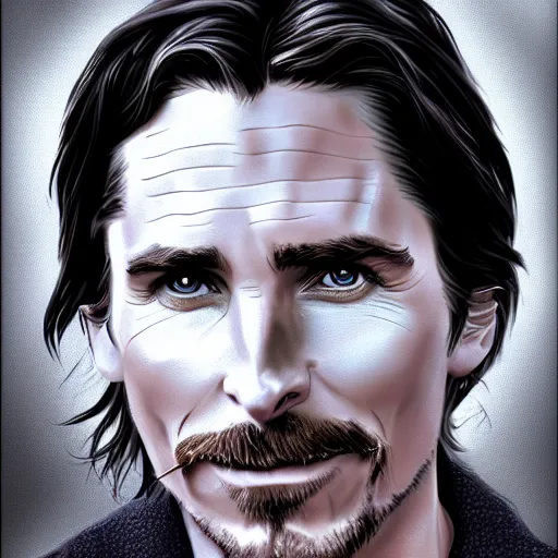 Prompt: Christian Bale, Digital painting, Highly detailed, colour
