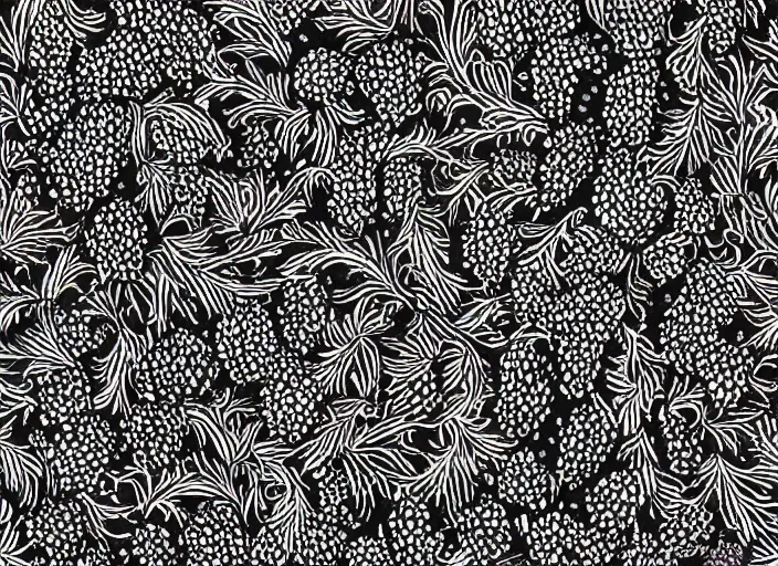 Image similar to pattern dobermage puppies, blackberries pattern, blackbirds, blackskulls, elegant, dark matte, insanely detailed and intricate, hypermaximalist, elegant, ornate, hyper realistic, super detailed, by James Audubon