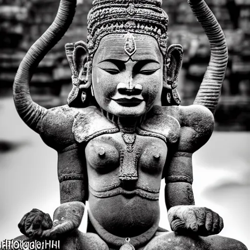 Prompt: angkor thon, asuras yaksha giant, holding a snake, full body, photorealistic, photography hight quality, sharp, stones, award winning photography, canon, thierry rouzier