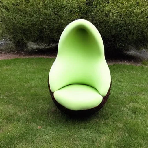 Prompt: An avocado shaped chair