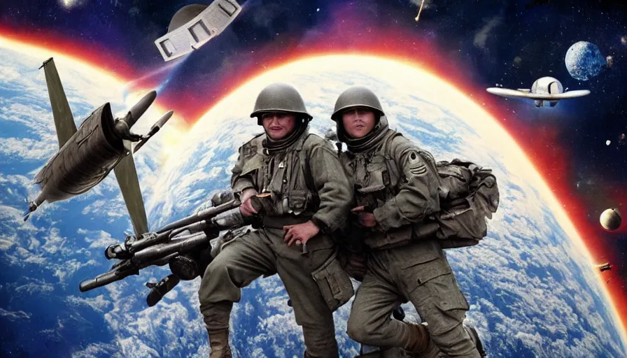 Prompt: world war 2 movie set in space