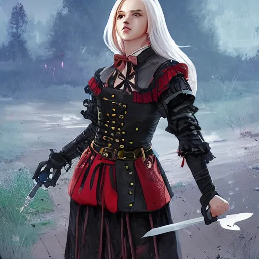 Prompt: Hello Kitty as a Witcher, by Stanley Artgerm Lau, WLOP, Rossdraws, James Jean, Andrei Riabovitchev, Marc Simonetti, Yoshitaka Amano, ArtStation, CGSociety,