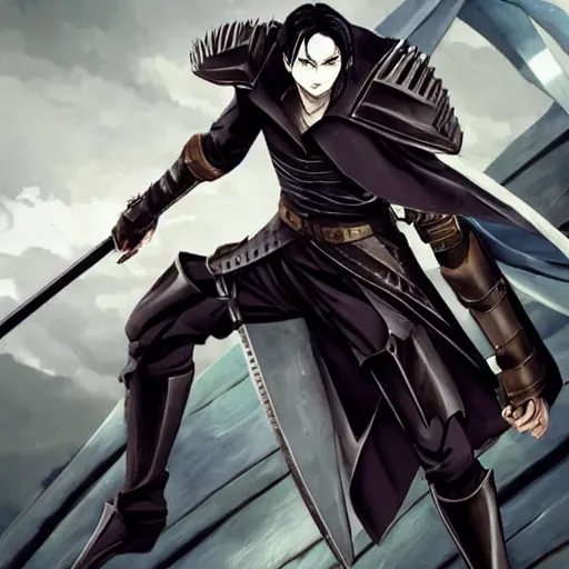 Image similar to Levi Ackerman wearing armor, no helmet