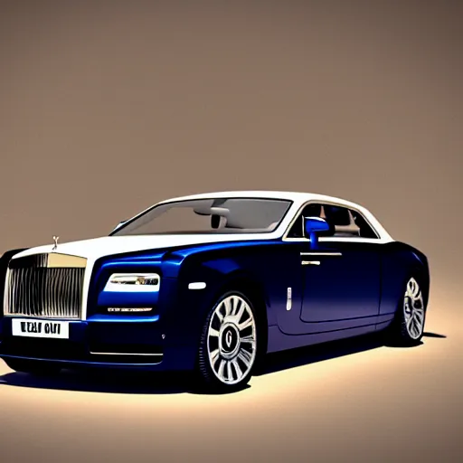 Image similar to a rolls - royce made by lamborghini. 3 d rendering. cinema 4 d.
