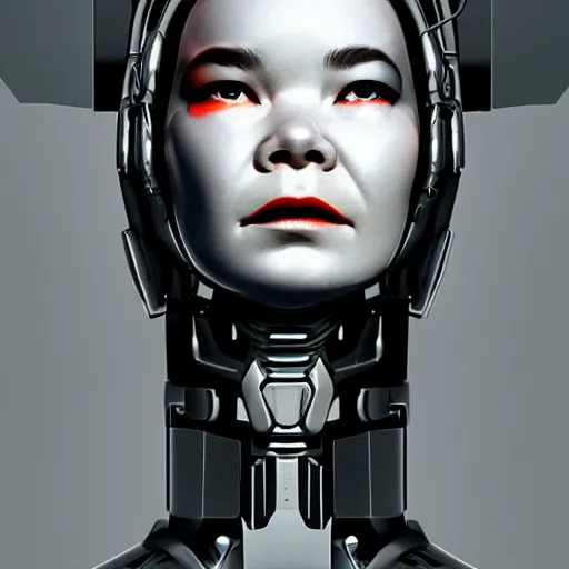 Image similar to cyborg bjork, a photorealistic painting by wang duo, featured on cg society, photorealism, behance hd, ultrafine detail, high detail