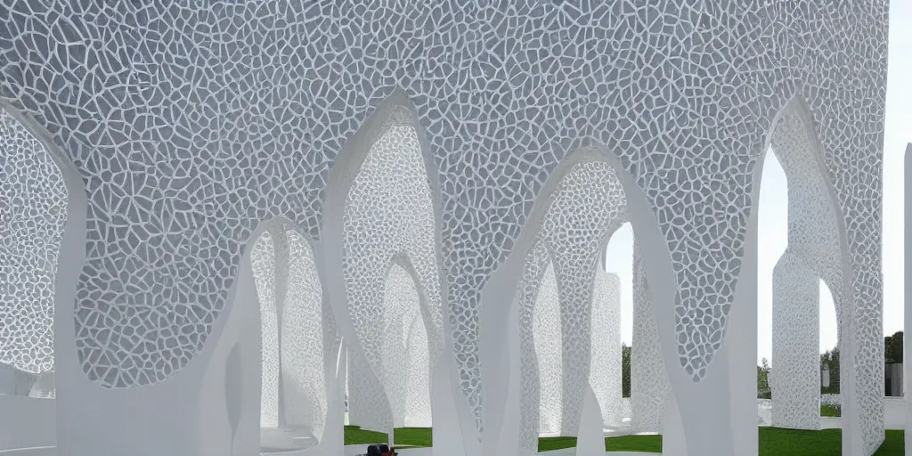 Image similar to futuristic white mosque, elegant, highly detailed,