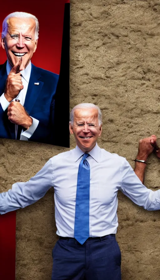 Image similar to joe biden punching wall, cinema still