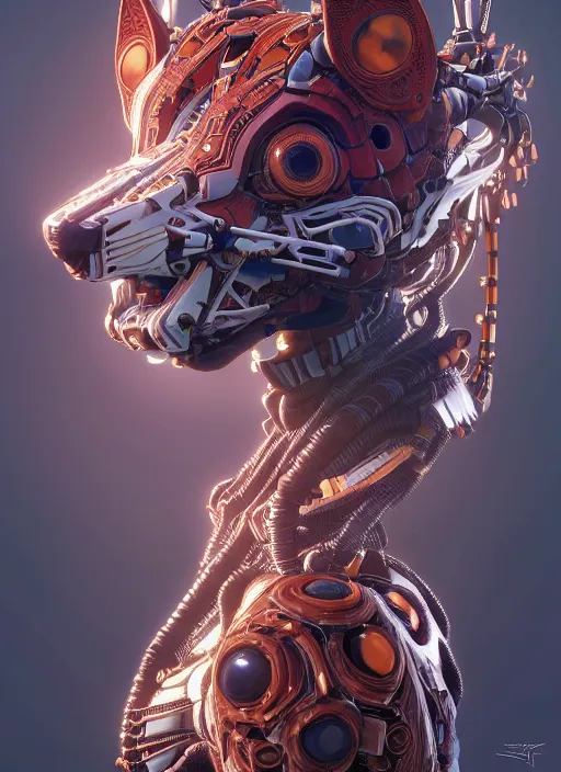 Prompt: symmetry!! portrait of a hybrid robot cat, floral! horizon zero dawn machine, intricate, elegant, highly detailed, ray tracing, digital painting, artstation, concept art, smooth, sharp focus, illustration, art by artgerm and greg rutkowski and alphonse mucha, 8 k