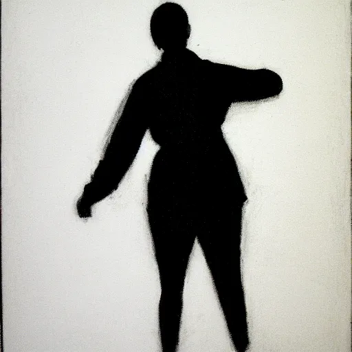 Prompt: symmetry!! black and white silhouette drawing of a single person standing, on white background by stanhope forbes, centered, clean image