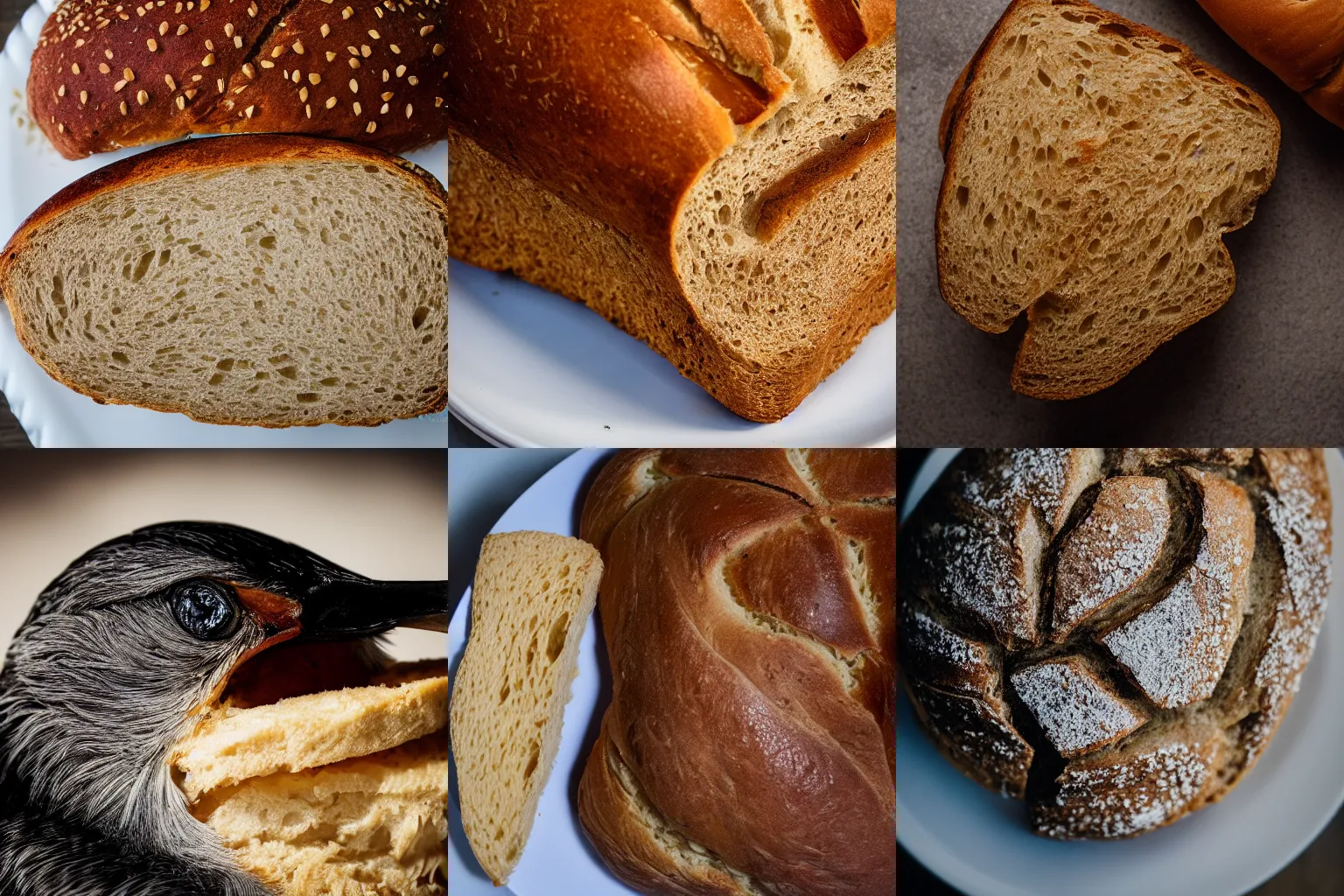 Prompt: closeup headshot photo of the person who hates bread and is eating bread angrily, extreme details, extreme bird's-eye view, Nikon D850, f/3.5, ISO 100