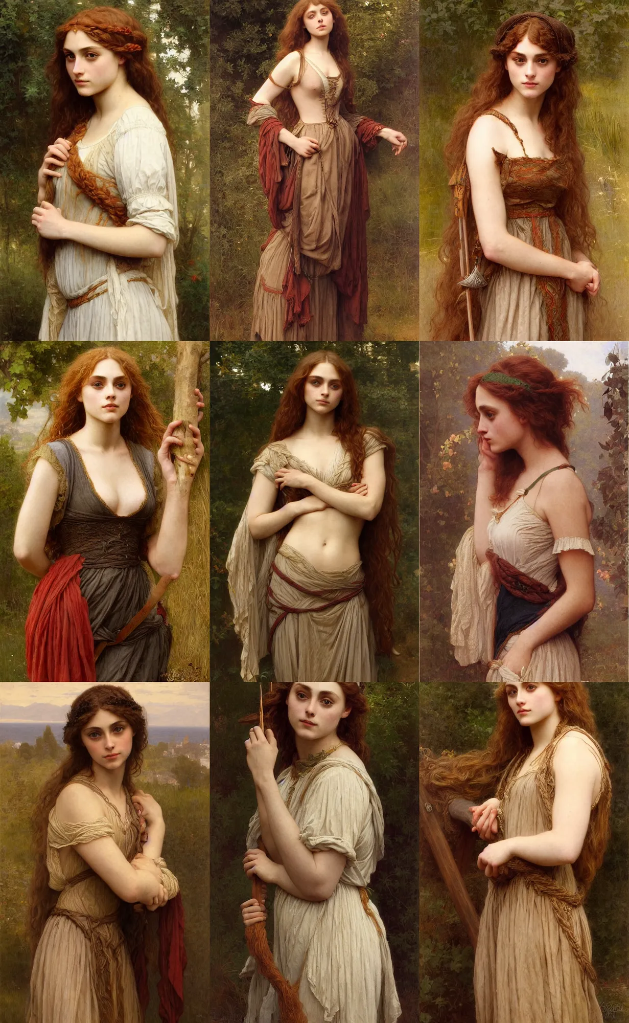 Prompt: Pre-Raphaelite muse annasophia robb, traditional corsican, intricate, highly detailed, artstation, illustration, jurgens, rutkowski, bouguereau