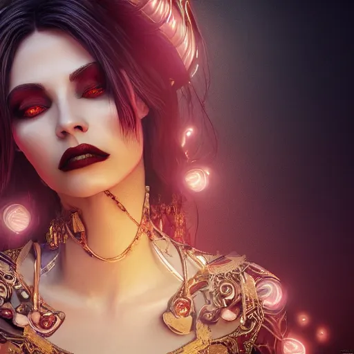 Prompt: portrait of vampire woman, beautiful, attractive, glowing, ornate and intricate, jaw dropping, dynamic lighting, colorful, fantasy, intricate and detailed, 4 k octane render