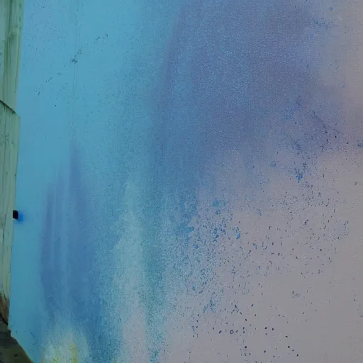 Prompt: ocean, spray painted on a wall