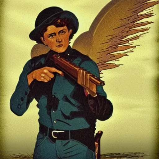 Image similar to angel with a shotgun