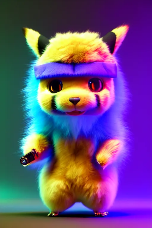 Prompt: high quality 3 d render cyberpunk very cute multicolored fluffy! wombat cyborg, mechanical paw, highly detailed, vray smooth, in the style of detective pikachu, hannah yata charlie immer, cinematic neon blue light, low angle, uhd 8 k, sharp focus