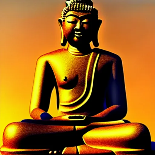 Image similar to contented peaceful nigerian!! buddha, praying meditating, in a scenic environment, detailed, golden hour, realism, artstation trending, digital art