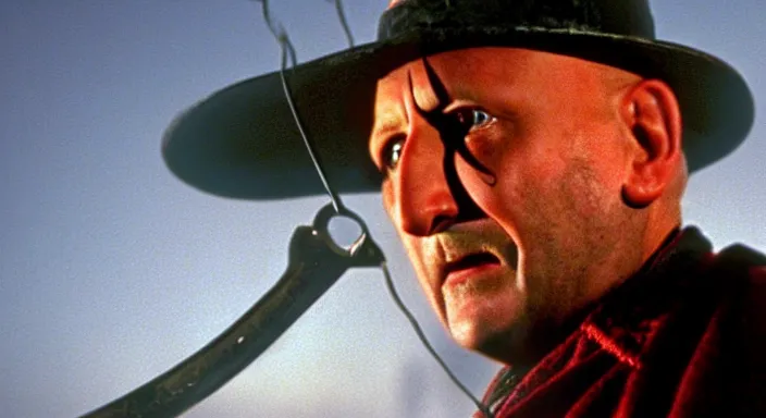 Prompt: a still of donald pleasence in freddy vs. jason ( 2 0 0 3 ), 4 k, hi - res