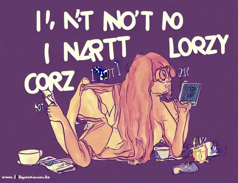 Image similar to i'm not lazy i'm creative! digital art