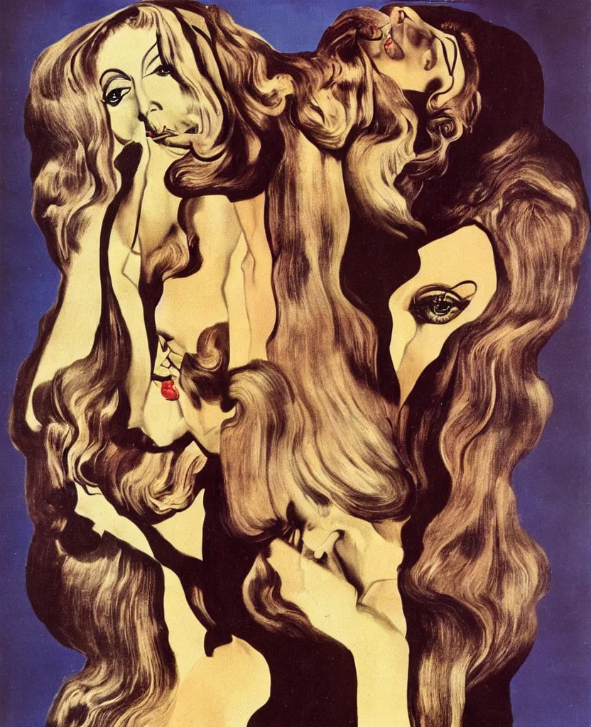 Image similar to a portrait by salvador dali representing amanda lear