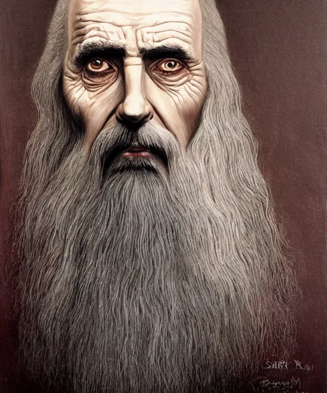 Prompt: portrait of Saruman in Breaking Bad, lowbrow painting by Mark Ryden