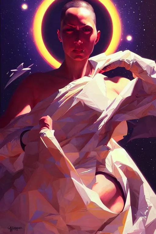 Image similar to space, buddhism, 🍆🌈💀 futurism, painting by greg rutkowski, j. c. leyendecker, artgerm