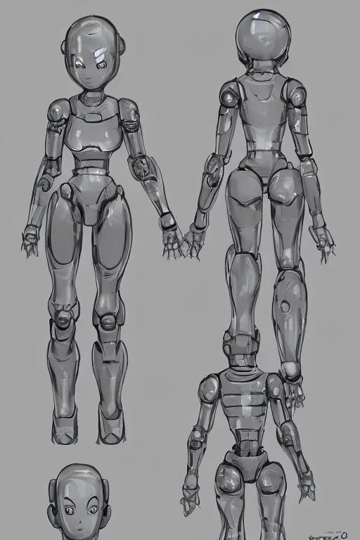 Prompt: cute robot mother, character concept, character reference sheet, front and side views, cute robot face details, by Makoto Shinkai, Stanley Artgerm Lau, WLOP, Rossdraws, James Jean, Andrei Riabovitchev, Marc Simonetti, krenz cushart, Sakimichan, trending on ArtStation, digital art, character design, lou romano color scheme