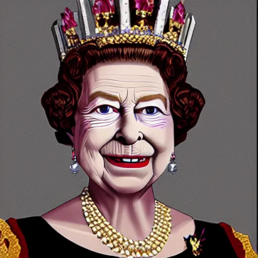 Image similar to queen elizabeth as a minecraft skin